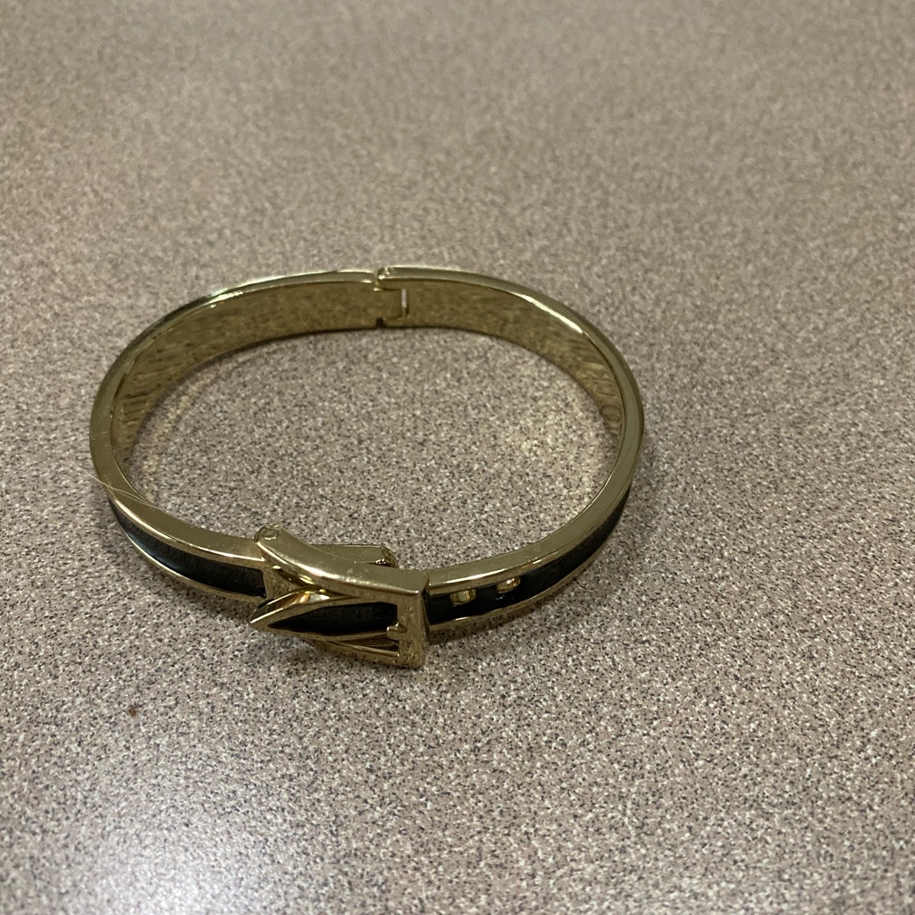 Black Enamel / Gold Buckle Bracelet